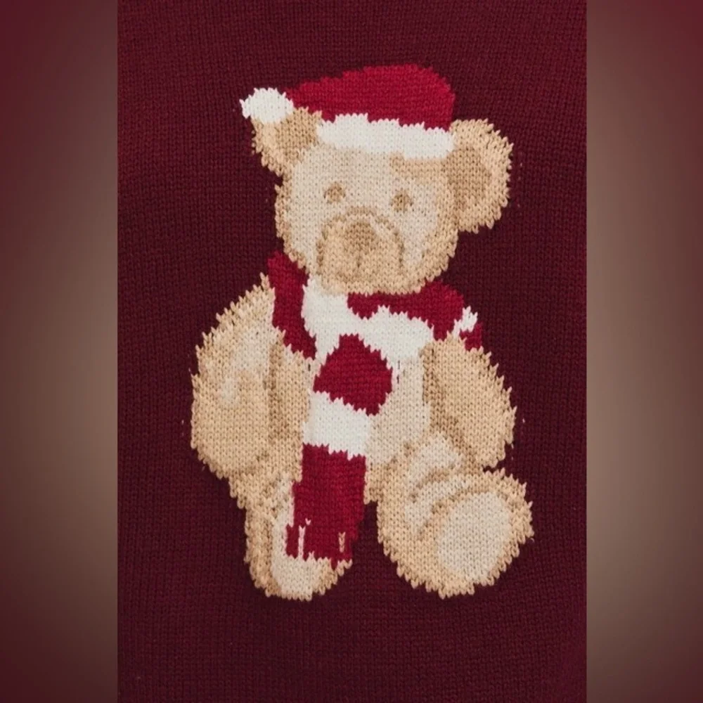Santa Teddy Bear Long Sleeve Christmas Sweater - Le Lis - Picture 4 of 6
